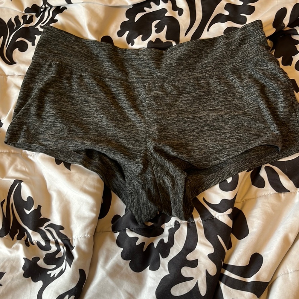 Dark gray booty shorts, stretchy size Large 11/13, No Boundaries
